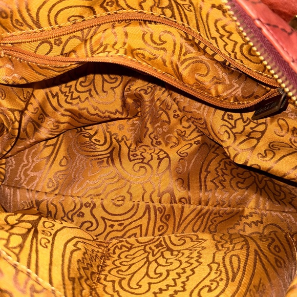Etro Coral and Tan Embroidered Satchel - Picture 6 of 14